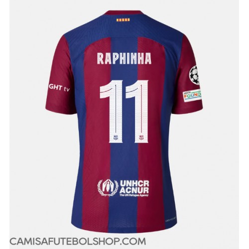 Camisa de time de futebol Barcelona Raphinha Belloli #11 Replicas 1º Equipamento 2023-24 Manga Curta